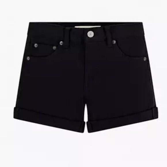 Levi's Other - Levi's Girls' Kids Girlfriend Black Cuffed Hem Stretch Midrise Shortie Short 10